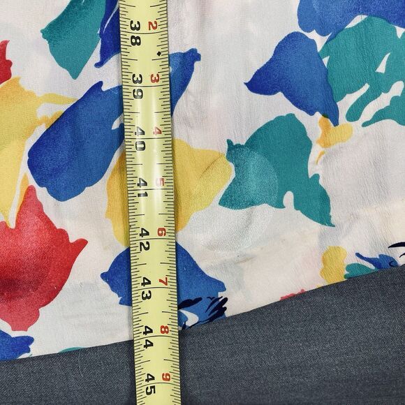 SILK STUDIO For Petites Maxi Dress 12 Vintage Tropical Floral 80s Coastal Summer - Picture 15 of 16